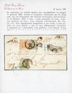 1860 - 40 cent. rosa carminio, 20 ... 