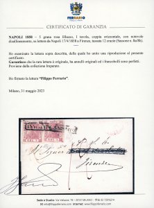 1858 - 5 grana rosa lillaceo, I ... 