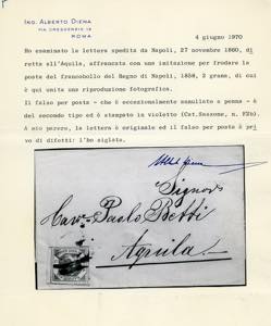 1860 - 2 grana violetto, falso per ... 