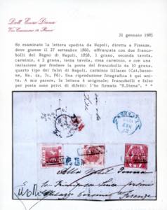 1859 - 10 grana carminio lillaceo, ... 