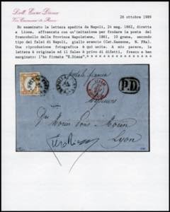 1862 - 10 grana giallo arancio, ... 
