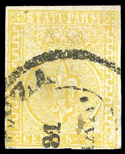 1853 - 5 cent. giallo chiarissimo ... 