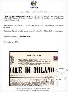 1859 - 6 cent. rosa vivo (1), ... 