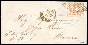 1859 - 15 cent. vermiglio, ... 