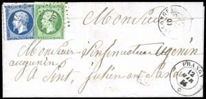 SARDEGNA SAVOIA-FRANCIA 1856 - 5 cent. e 20 ... 