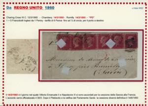 SARDEGNA SAVOIA-GRAN BRETAGNA 1860 ... 