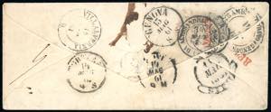1861 - 5 baj rosa vinaceo (6A), ... 