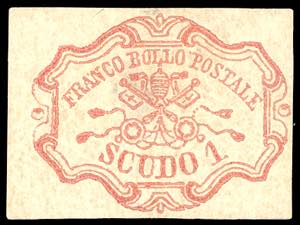 1852 - 1 scudo rosa carminio (11), ben ... 