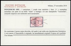 1852 - 1 scudo rosa carminio (11), ... 
