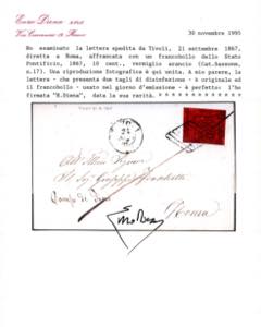 1867 - 10 cent. vermiglio arancio ... 