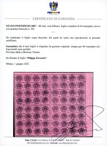 1867 - 80 cent. rosa lillaceo ... 