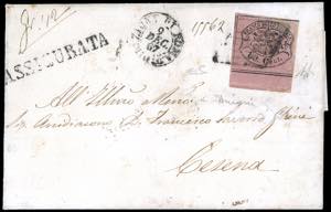 1867 - 80 cent. rosa lillaceo (20), bordo di ... 