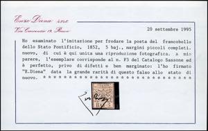 1855 - 5 baj rosa, falso per posta ... 