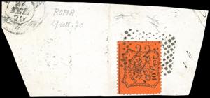 1870 - 10 cent. arancio vermiglio, carta ... 