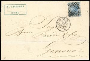 1870 - 20 cent. azzurro, tiratura di Torino ... 