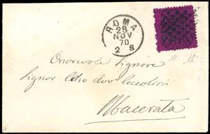 1870 - 20 cent. rubino (28f), perfetto, su ... 