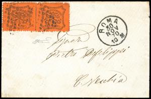 1870 - 10 cent. arancio vermiglio (26c), due ... 
