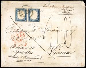 SARDEGNA-AUSTRIA 1861 - 20 cent. azzurro ... 