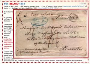 SARDEGNA-BELGIO 1853 - Busta ... 