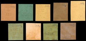 1859 - Serie completa (1/9), gomma ... 