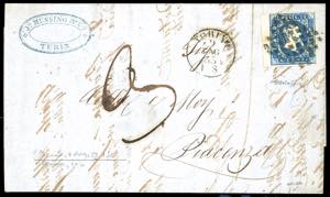 1853 - 20 cent. azzurro chiaro, IV riporto ... 