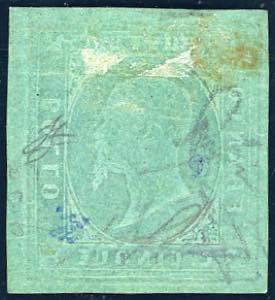 1853 - 5 cent. verde (4), nuovo, ... 