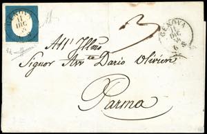 1854 - 20 cent. azzurro verdastro (8d), ... 