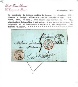 SARDEGNA-FRANCIA 1853 - 40 cent. ... 