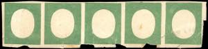 1854 - 5 cent. verde oliva scuro, non ... 