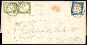 1857 - 5 cent. verde giallo olivastro, ... 