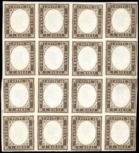 1859 - 10 cent. bruno cioccolato scuro, IV ... 