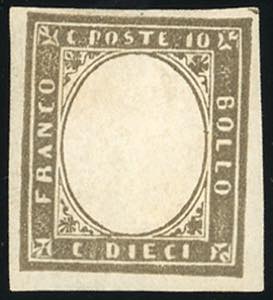 1861 - 10 cent. grigio olivastro scuro, ... 