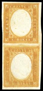1862 - 10 cent. bistro arancio, ... 