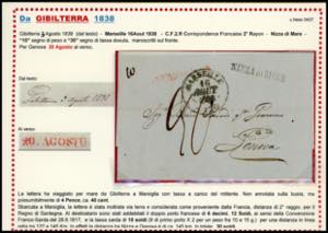 SARDEGNA-GIBILTERRA 1838 - Lettera ... 