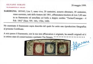 1861 - 3 lire rame vivo, ben ... 