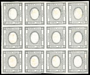 1861 - 1 cent. nero, errore di cifra 2 ... 