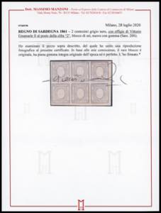 1861 - 2 cent. grigio nero, ... 