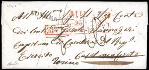 1841 - Lettera prefilatelica da Milano ... 
