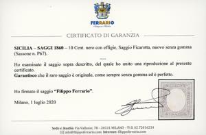 1860 - 10 cent. nero saggio ... 