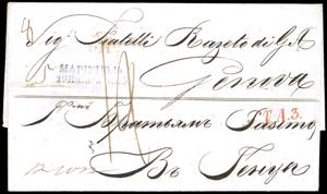 SARDEGNA-IMPERO RUSSO UCRAINA 1853 - Lettera ... 