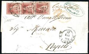 1856 - 1 crazia carminio bruno su grigio ... 