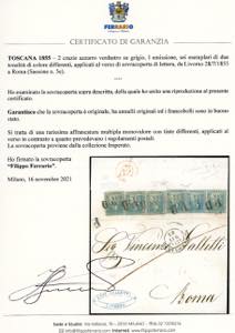 1855 - 2 crazie azzurro verdastro ... 