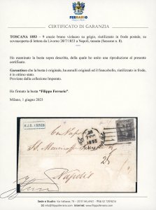 1853 - 9 crazie bruno violaceo su ... 