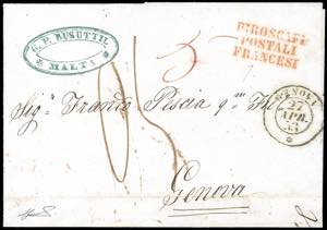 SARDEGNA-MALTA 1853 - Lettera non affrancata ... 