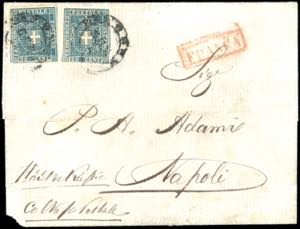 1861 - 20 cent. azzurro (20), due esemplari, ... 