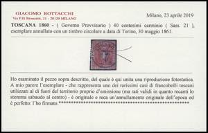1860 - 40 cent. carminio (21), ... 