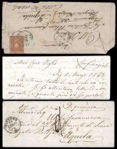 1862 - 80 cent. carnicino (22), difetti, su ... 