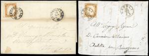 1862 - 10 cent. (1,1k), due esemplari di ... 