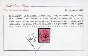 1866 - 40 cent. rosso carminio, De ... 