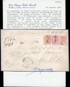 1867 - 2 lire, 10 cent., 40 cent. ... 